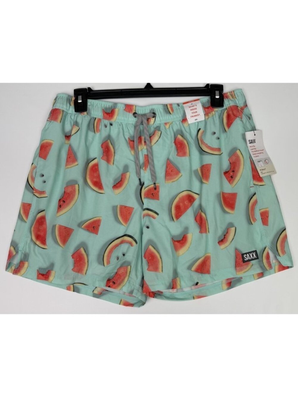 SAXX Oh Buoy 2N1 Swim Trunks XL Watermelon Mint Green 5” Inseam